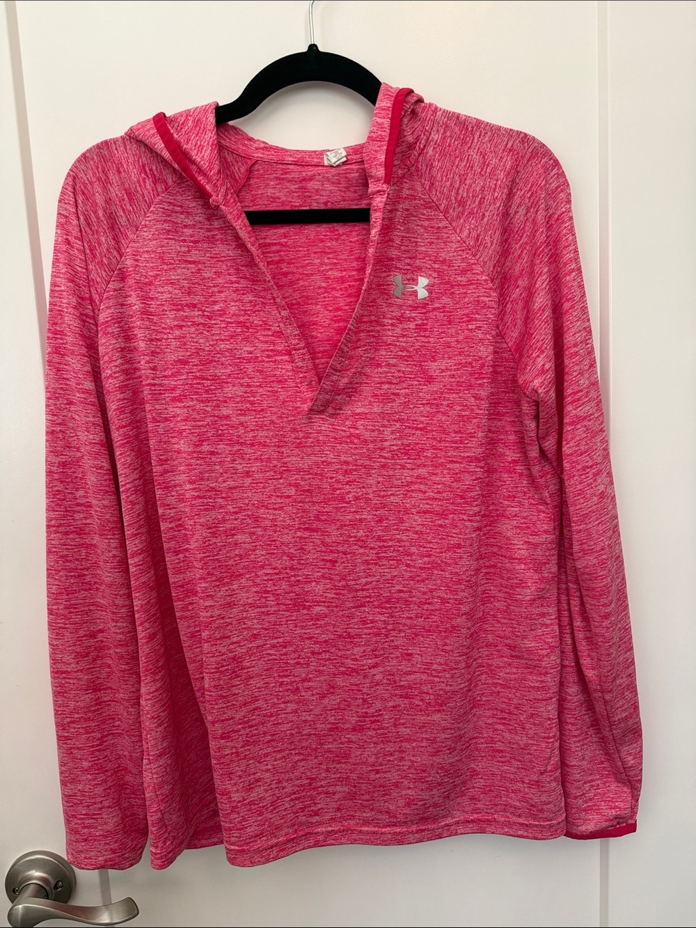 Under Armour Hot Pink Heathered Hooded Pullover